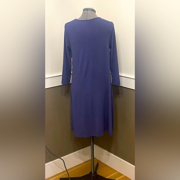 Time and Tru A-line Dress Size M 3/4 Sleeves Pockets Relaxed Fit Rayon Spandex - Picture 6 of 11